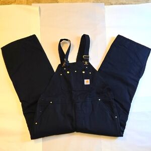 Carhartt Insulated Overalls Black - 44 x 30 Made In USA